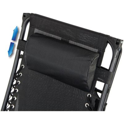 36. Klappbarer Gartenstuhl mit Sonnendach 173 x 52/65 x 110 cm Schwarz-Grau