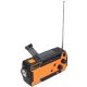 48. Extralink Solar-Notfallradio mit Kurbeldynamo-Powerbank (4000 mAh) und SOS-Taschenlampe SR-4000, tragbar, analog, Schwarz/Orange