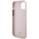 7. Karl Lagerfeld Silikon Choupette Metall Pin Hülle für iPhone 15 Plus / 14 Plus – Rosa