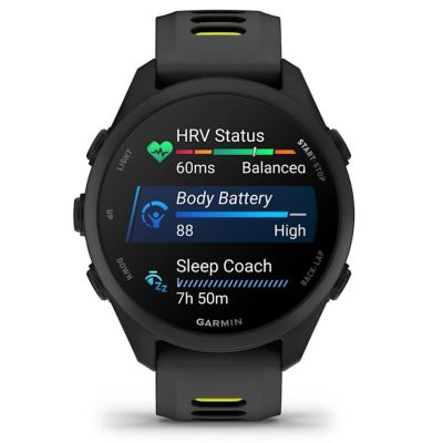 6. Garmin Forerunner 170 42,6 mm Music Schwarz/Gelb