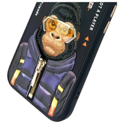 10. Nimmy Cool&Cute 2.0 Monkey Hülle für iPhone 15 - Schwarz