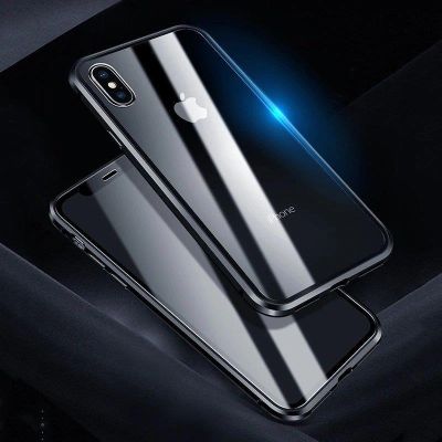 13. Wozinsky Full Magnetic Case 360 Magnetic Case Vorder- und Rückseite mit integriertem Glas Samsung Galaxy A72 4G Schwarz-Transparent