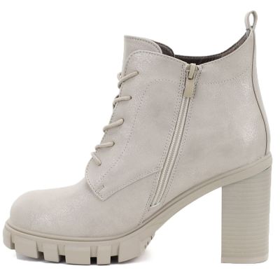 2. Cremefarbene Damen-Ankle-Boots mit Blockabsatz, Modell M.Daszyński SA218-8