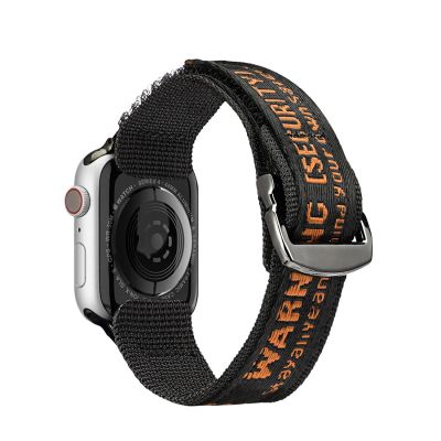 2. Dux Ducis Strap (Outdoor-Version) Apple Watch Ultra Strap, SE, 9, 8, 7, 6, 5, 4, 3, 2, 1 (49, 45, 44, 42 mm) Nylonband-Armband Schwarz und Orange