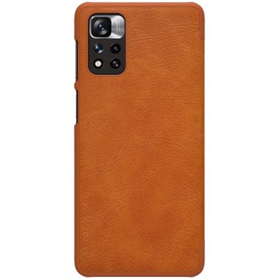 3. Nillkin Qin Case Hülle für Xiaomi Redmi Note 11 Pro+ (China) / Redmi Note 11 Pro (China) / Mi11i HyperCharge Kameraschutz Holster Cover Flip Case Braun