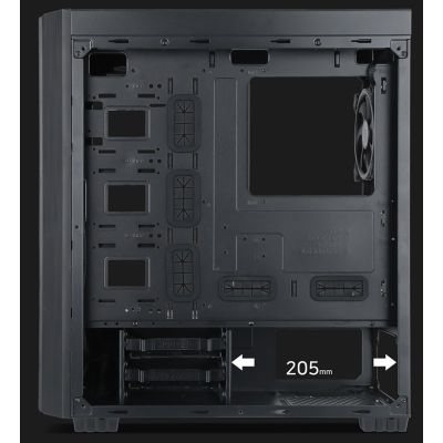 9. GEMBIRD FORNAX K500 MIDI-TOWER-CASE (2x USB 3.0, 1x USB Typ-C, Kartenleser, HD-Audio) SCHWARZ