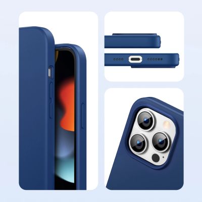 6. Ugreen Protective Silicone Case gummierte flexible Silikonhülle für iPhone 13 Pro blau