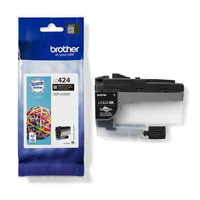 6. Brother LC424BK Tintenpatrone, 1 Stück, Original Schwarz
