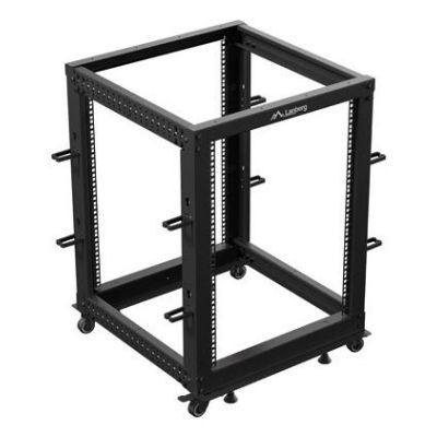 5. OFFENES RACK 19" 15U 600X600-1100 EINSTELLBAR SCHWARZ LANBERG