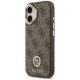 2. Guess 4G Strass Logo & Big Strap Metal Buttons MagSafe Case für iPhone 17 - Braun