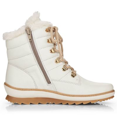 28. Remonte W RKR629 Wollgefütterte wasserdichte Lederstiefeletten, weiß