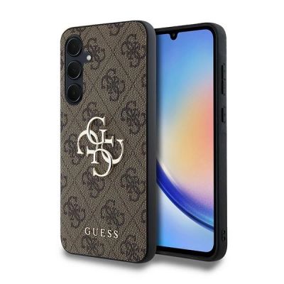 Guess 4G Big Metal Logo Hülle für Samsung Galaxy A35 - braun