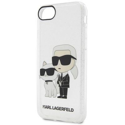 3. Karl Lagerfeld KLHCI8HNKCTGT iPhone 7/8/ SE 2020 / SE 2022 transparente Hartschale Gliter Karl&Choupette