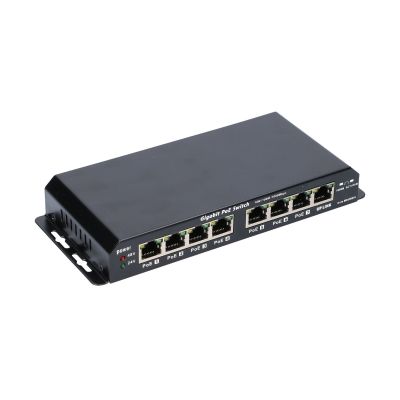 8. Extralink PoE-Switch KRATOS: 7x Gigabit PoE, 1x Uplink RJ45, Netzteil 24V 2,5A, Leistung 60W