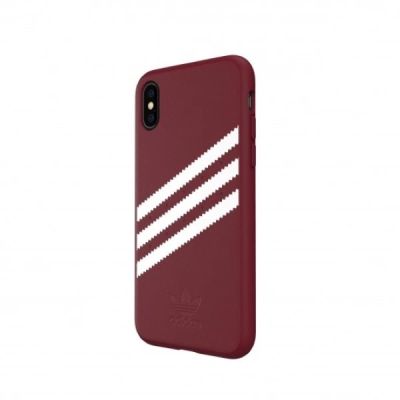 2. Adidas OR geformte PU-Wildleder-Hülle für iPhone X/XS, Burgunderrot