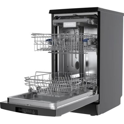 3. Freistehender Geschirrspüler MPM-45-ZMF-02, schwarz, 45 cm, automatische Öffnung, Aqua Stop