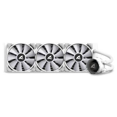 Sharkoon S90 All-in-One-Flüssigkeitskühler für Prozessoren, 12 cm, Weiß, 1 Stück