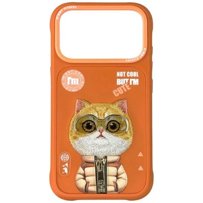 Nimmy Cool&Cute 2.0 Katzenhülle für iPhone 17 Pro Max – Orange