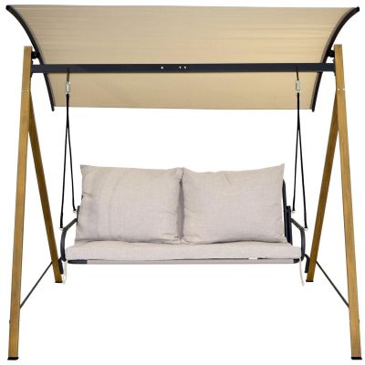 18. GARTEN- UND BALKONSCHAUKEL FÜR 2 PERSONEN 194x136x173CM SANDfarben