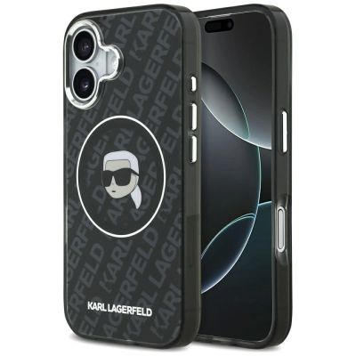 Karl Lagerfeld IML Karl Head Logo MagSafe Hülle für iPhone 17 - Schwarz