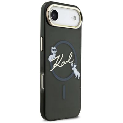5. Karl Lagerfeld IML Choupettes Karl Script Logo MagSafe iPhone Air Hülle - Schwarz