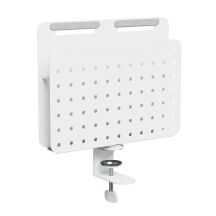 Activejet APB-006W Schreibtisch-Organizer. Drehbare Lochplatte mit vertikalem Organizer. Grau und weiß.