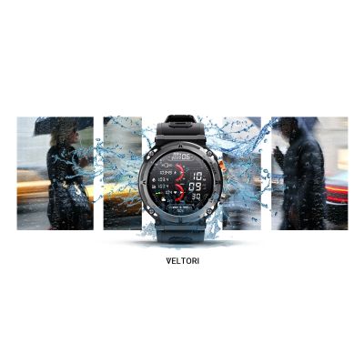 24. VELTORI VT130-1 Smartwatch Schwarzes Silikonarmband