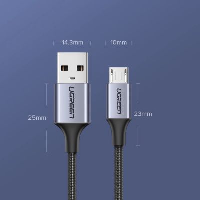 13. Ugreen US290 60146 USB-A/Micro-USB 2,4A-Kabel 1 m – grau