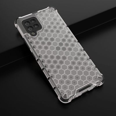 13. Honeycomb Handyhülle Schutzhülle mit TPU Rahmen für Samsung Galaxy A42 5G transparent
