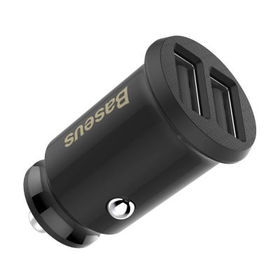 4. Baseus Grain Autoladegerät CCALL-ML01 Mini-Ladegerät 2x USB-A 3,1A - Schwarz