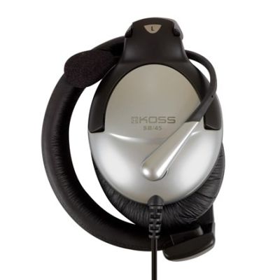 3. Koss SB45 Kabelgebundene On-Ear-Kopfhörer mit Geräuschunterdrückung, Silber/Schwarz