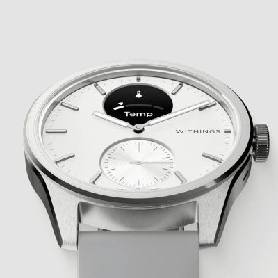 3. Withings Scanwatch 2 mit EKG, Herzfrequenz, SPO2, Aktivitäts- und Schlaf-Tracking (42 mm, weiß)