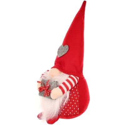 3. Weihnachtsmann-Gartenzwerg mit Geschenk, 30 cm