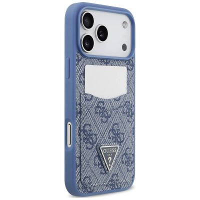 4. Guess 4G nauble Card Triange Hülle für iPhone 18 Pro Max / 17 Pro Max – blau
