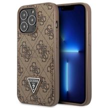 Guess 4G Triangle Logo Cardslot Hülle für iPhone 13 Pro / 13 – Braun