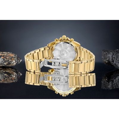 6. Herrenuhr Giewont Chronograph Saphir Gold Schwarz GW3970-B7