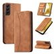 12. Magnet Fancy Case für Samsung Galaxy S23+ Flip Cover Wallet Stand Braun