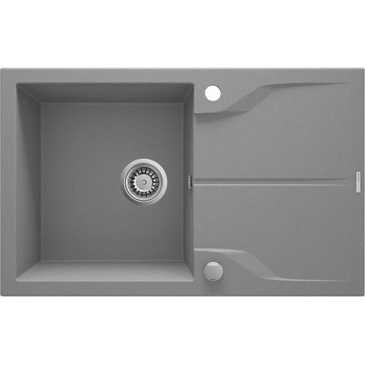 Einzelbecken-Granitspüle mit Abtropffläche – bündig mit der Arbeitsplatte montiert ZQN_S11F 5908212067802