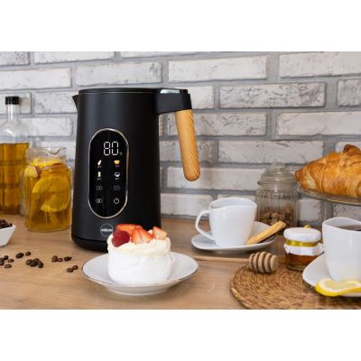 9. ELDOM KABELLOSER WASSERKOCHER MIT TEMPERATURREGELUNG C550 SCHWARZ 5 GESPEICHERTE PROGRAMME: 40, 70, 80, 90, 100°C (KUNSTSTOFF + EDELSTAHL)