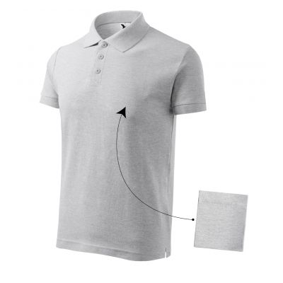 Malfini Cotton M MLI-21203 hellgraues Melange-Poloshirt