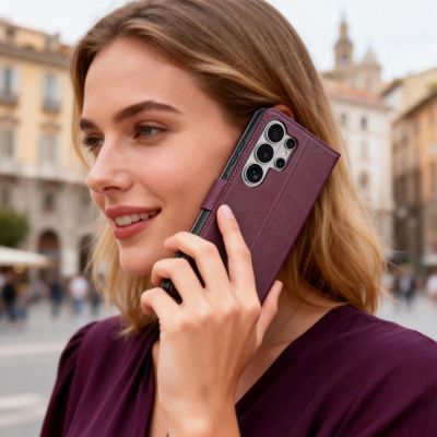 7. Tech-Protect Brieftaschenhülle für Samsung Galaxy S26 Ultra – Burgunderrot