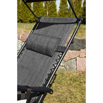 8. Klappbarer Gartenstuhl mit Sonnendach 173 x 52/65 x 110 cm, Grau