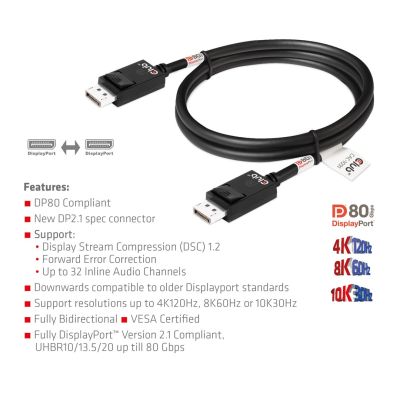5. CLUB3D CAC-1091 DisplayPort-Kabel 1,2 m Schwarz