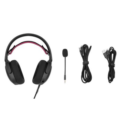 5. GAMIAC HS71 Kabelgebundenes Gaming-Headset mit Kopfbügel, USB Typ-C, Schwarz