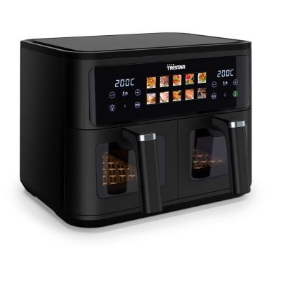 Tristar FR-9075 Doppelfritteuse 9L Autonome 2500W Heißluftfritteuse Schwarz