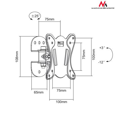 2. Maclean MC-670 TV-Wandhalterung (Wandmontage, neigbar - 27"; max. 20 kg)