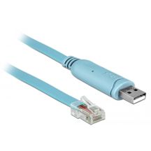 DeLOCK 64185 Adapter USB 2.0 Typ-A-Stecker auf 1 x seriell RS-232 RJ45-Stecker, 2,0 m, blau