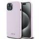 DKNY Flüssigsilikon-Hülle mit kleinem Metalllogo und MagSafe-Funktion für iPhone 15 / 14 / 13 – Pink
