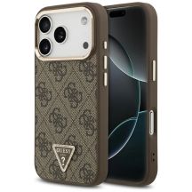 Guess 4G Triangle Logo MagSafe Case für iPhone 17 Pro - Braun und Gold