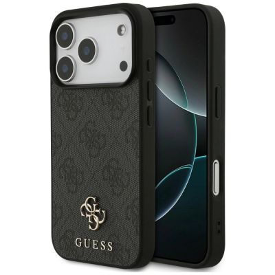 Guess 4G Small Classic Logo MagSafe Hülle für iPhone 18 Pro / 17 Pro - Schwarz